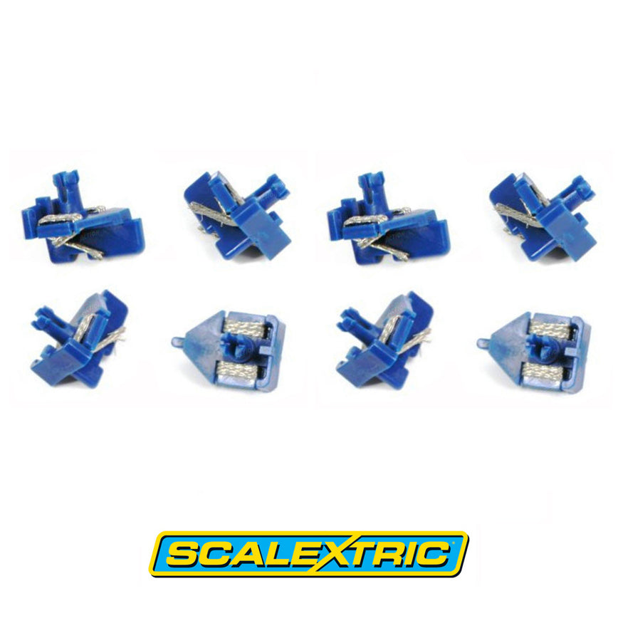 Scalextric C8145 Guías AZUL de potencia corta con trenzas x 8