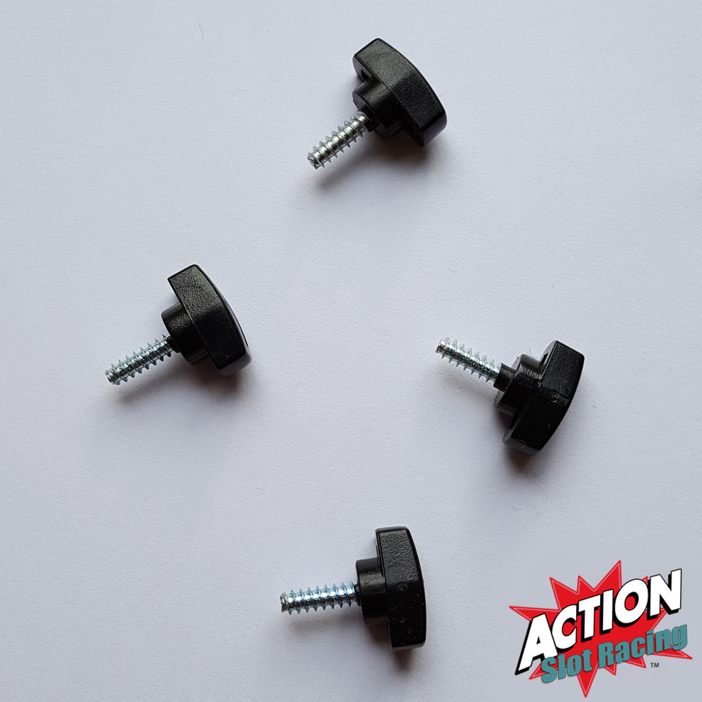 Scalextric 4 Pack Base Screws To Hold Cars In Position In Crystal Cases - Wings
