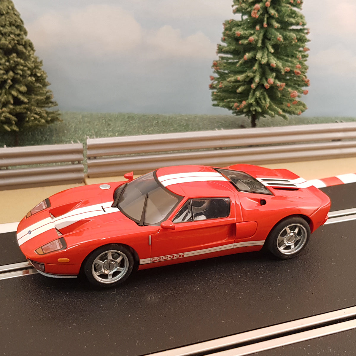Scalextric 1:32 Car - C2661 Red Ford GT From Top Gear Set *LIGHTS* #E