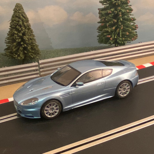 Scalextric 1:32 Car - C3201 Glacial Blue Aston Martin DBS *LIGHTS*