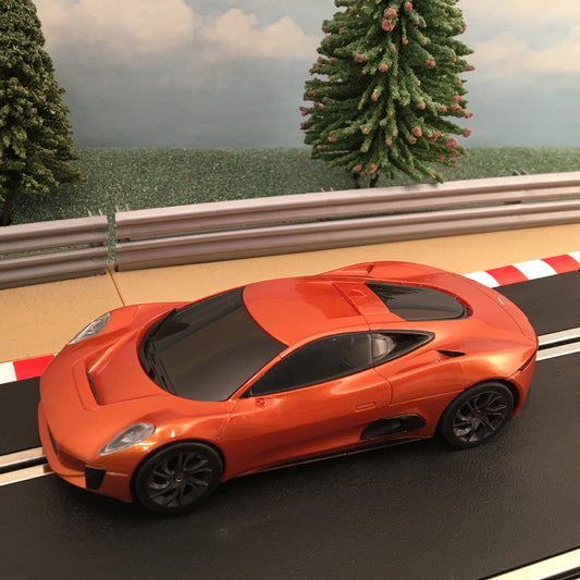 Scalextric 1:32 Car - C1336 Orange Jaguar C-X75 James Bond Spectre *LIGHTS* #M