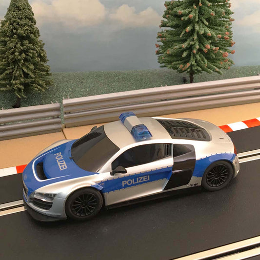 Scalextric 1:32 Car - Audi R8 GT3 Police Polizei Car *Lights & Siren* #WS
