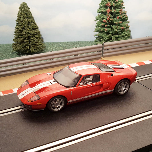 Scalextric 1:32 Car - C2661 Red Ford GT From Top Gear Set *LIGHTS* #MWH