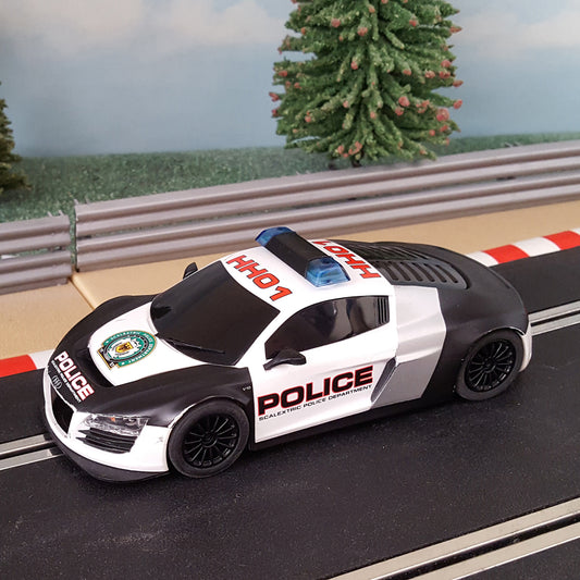 Scalextric 1:32 Car - C3457 Audi R8 GT3 Police Car *LIGHTS & SIREN* #G