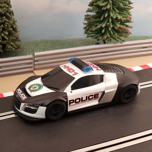 Scalextric 1:32 Car - C3457 Audi R8 GT3 Police Car *Lights & Siren* #Q