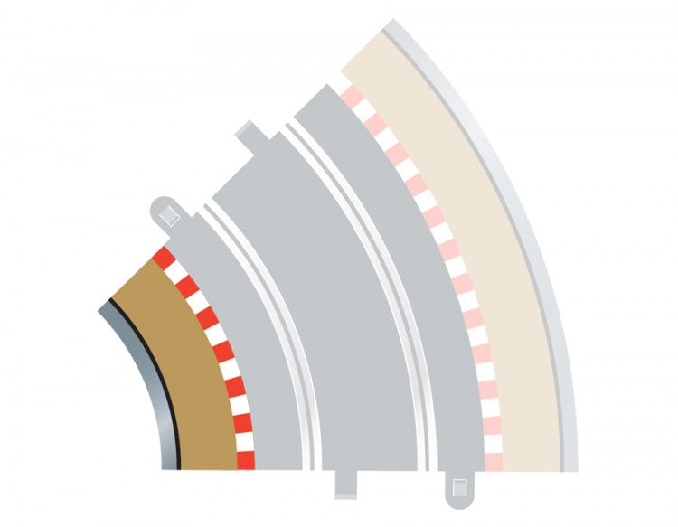 Scalextric C8225 Radius 2 Curve Inner Borders & Barriers 45° 'BC' x 4 NEW
