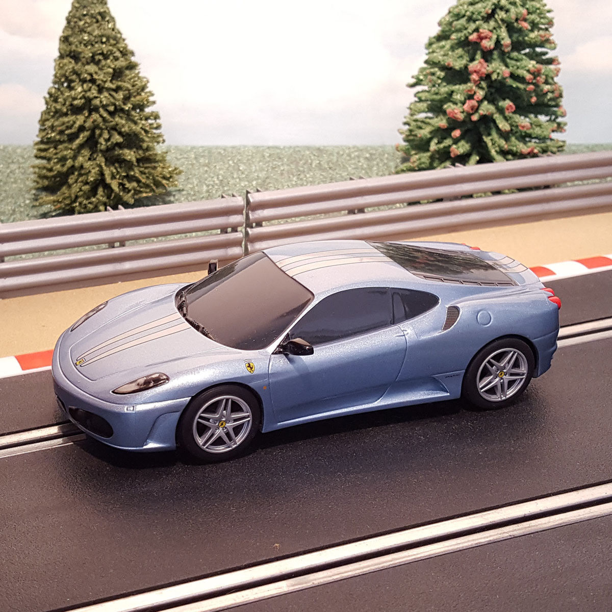 Scalextric C3067 Ferrari F430 - Light Blue & 2 Silver Stripes #E