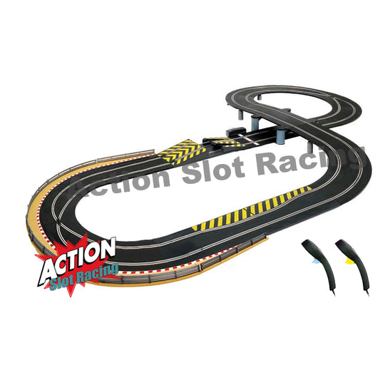 Scalextric Sport 1:32 Track Set - Figure-Of-Eight Layout With Ramp & Bridge - Action Slot Racing