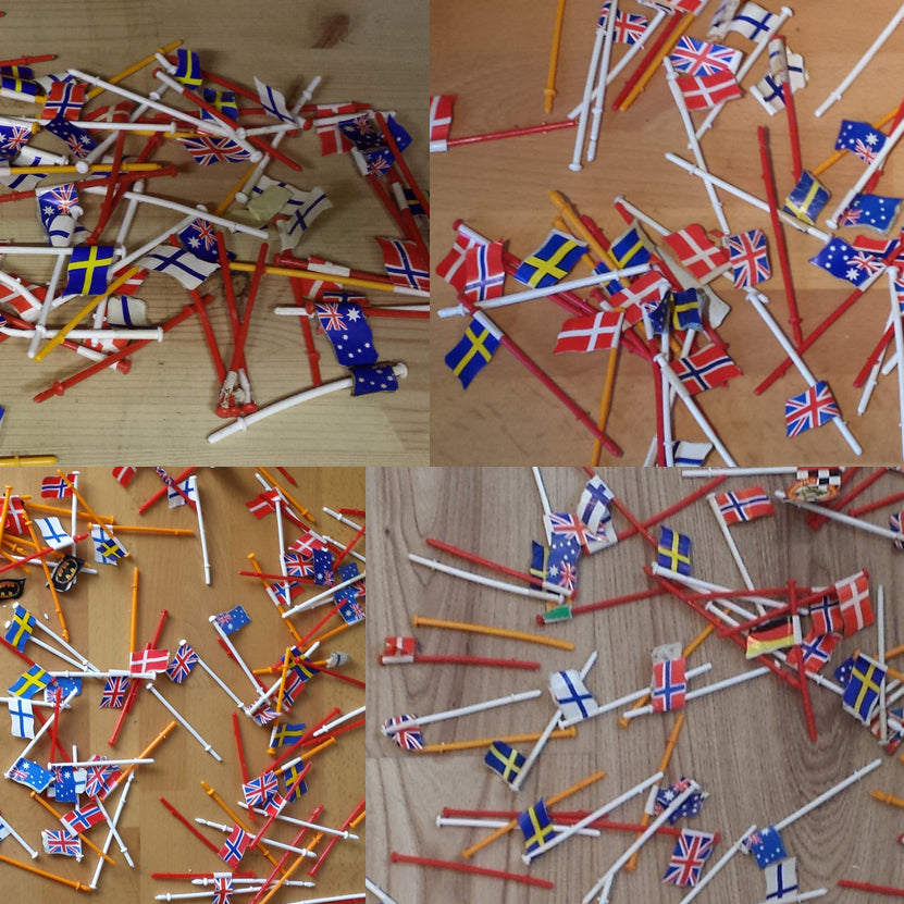 Scalextric Classic 1:32 Flagpoles With Flags x 25