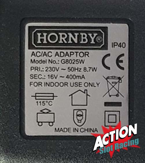 Hornby Scalextric UK Plug Mains Power Supply 16v Transformer Adaptor G8025W
