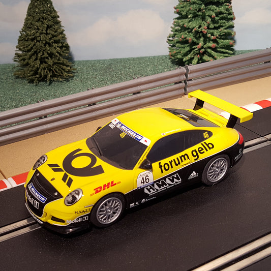 Scalextric 1:32 Car - C3079 Yellow Porsche 997 'Forum Gelb' #46