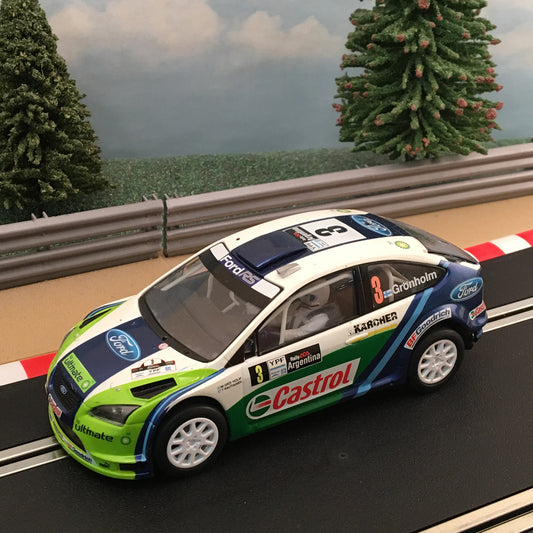 Scalextric 1:32 Car - C2802 Ford Focus 4WD WRC 2006 #3 Gronholm *LIGHTS* #MWSL