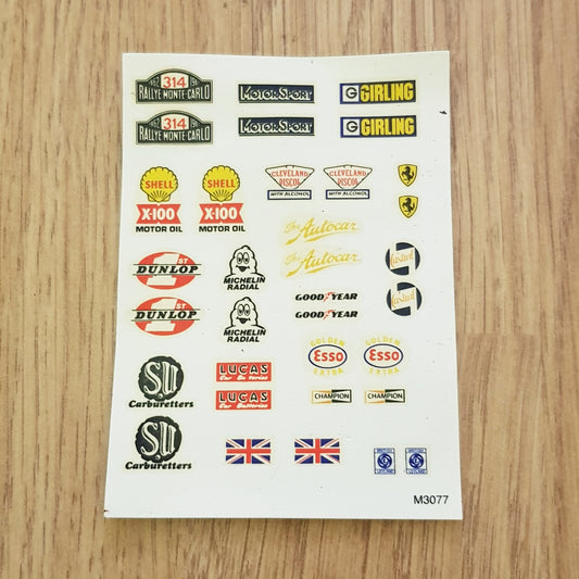 Scalextric Classic Vintage Stickers Decals Transfers M3077