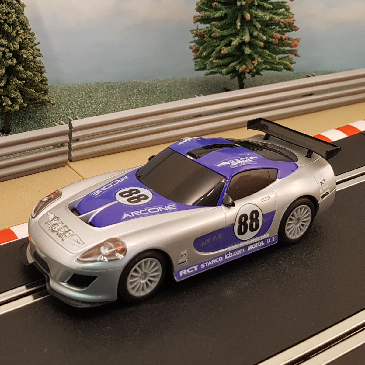 Scalextric 1:32 Car - Purple & Silver GT Lightning With Stickers #E