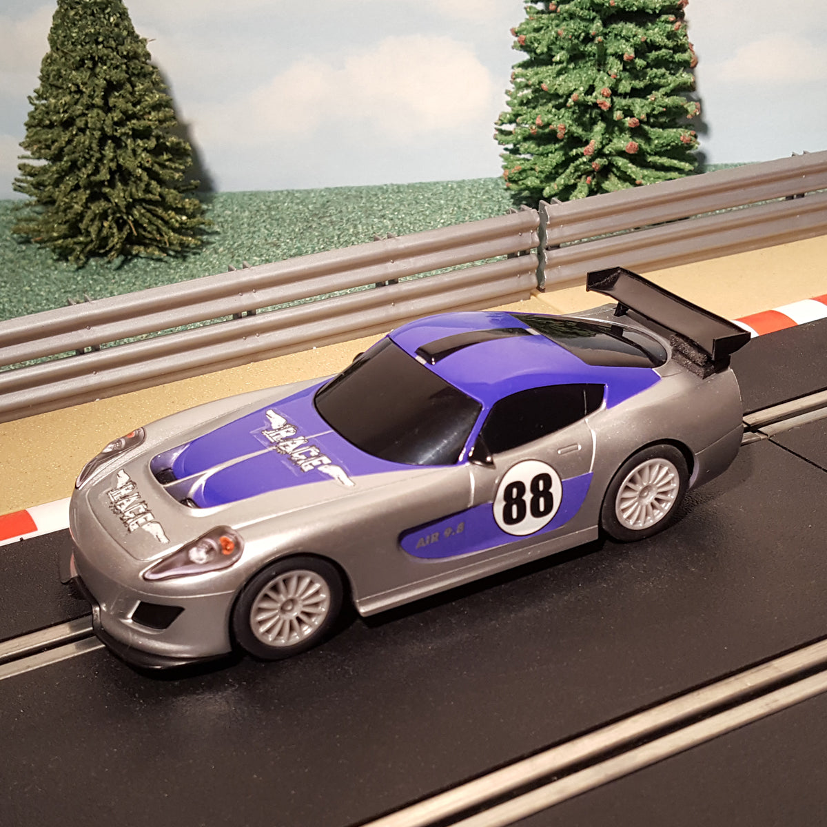 Scalextric 1:32 Car - Purple & Silver GT Lightning With Stickers #E