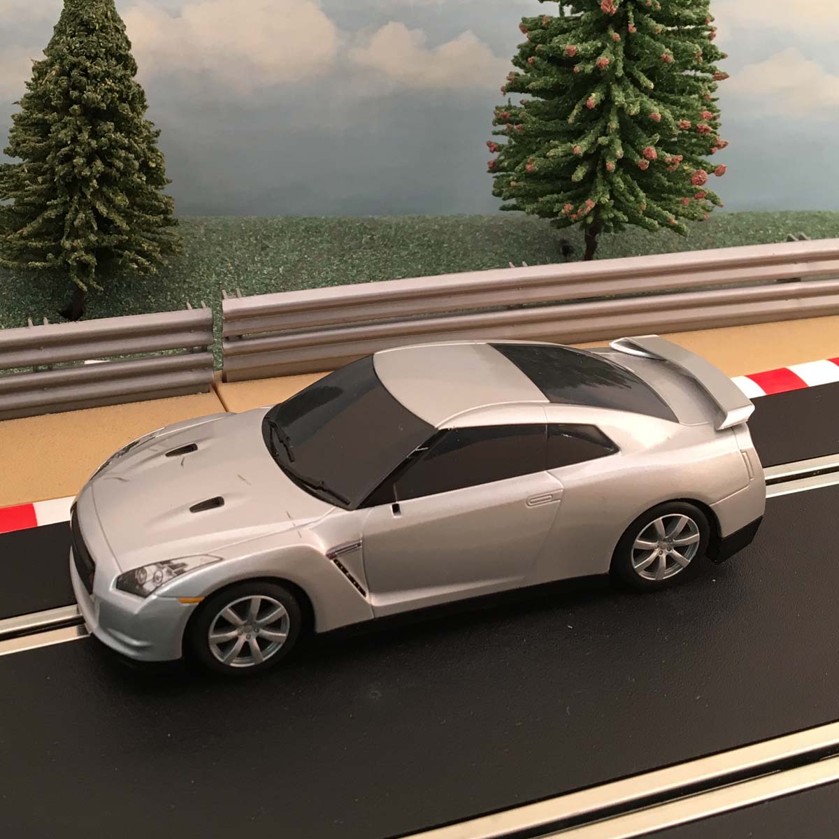 Scalextric 1:32 Drift Car - Silver Nissan GT-R #M