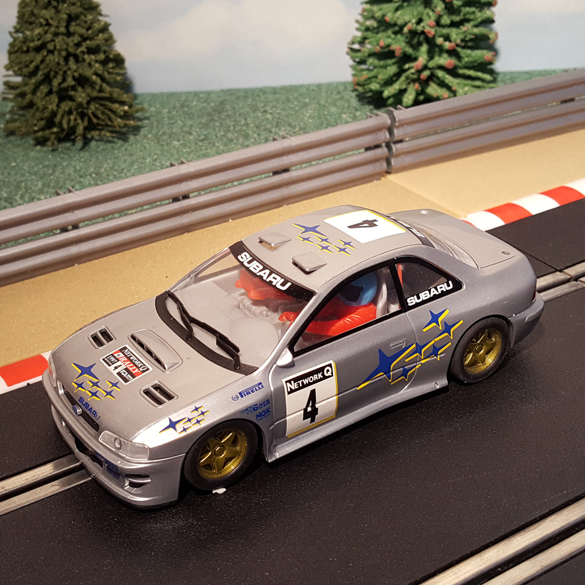 Scalextric 1:32 Car - C2236 Silver Subaru Impreza WRC Network Q #4 #S